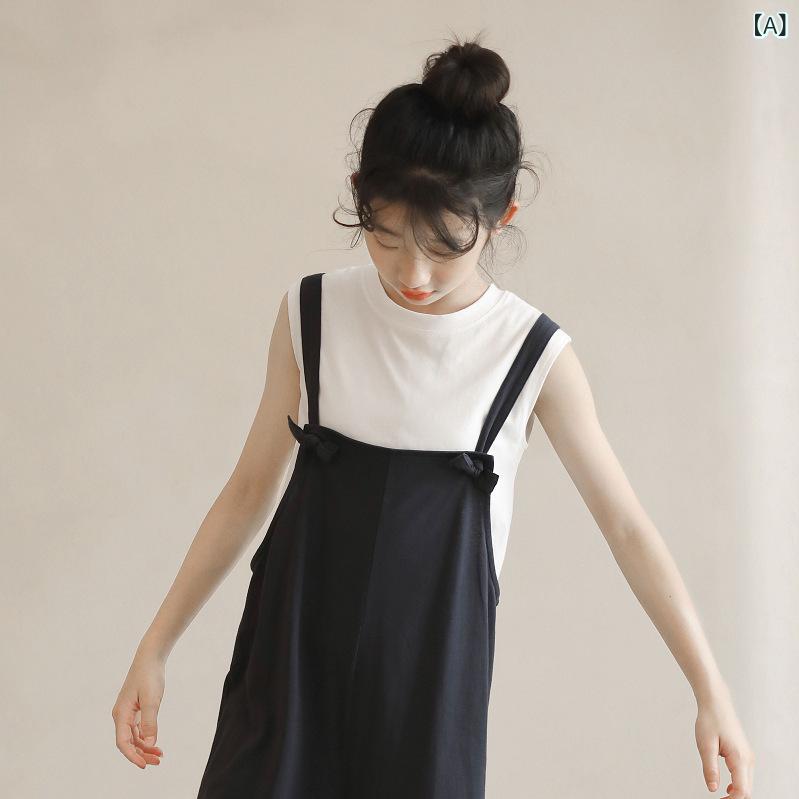 ・カテゴリ: キッズパンツ・スタイル: 和風・生地: ニット・丈: ロング・主な素材: 綿95%・性別: 女の子・対象年齢: 8歳以上（身長140cm以上）・アイテム: サロペット・加工: 柔軟加工・柄: 無地・ディテール: サスペンダー・ウエスト: ハイウエスト・前立て: 紐・サイズ展開: 130cm、140cm、150cm、160cm、170cm