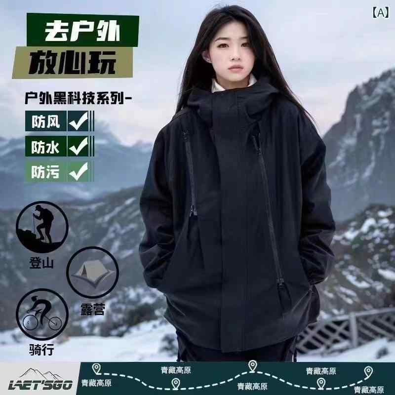 Other - ジャケット メンズ 春秋 機能性 ワークジャケット フード付き 薄手 ルーズフィット スタンドカラー 無地 ジップアップ ポリエステル カジュアル デイリーユース サイドポケット