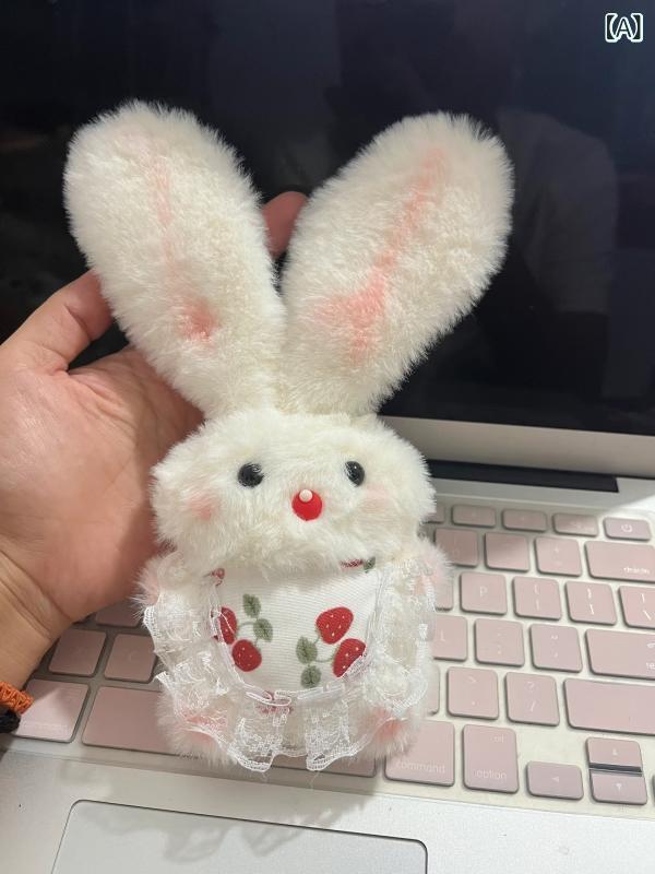 ぬいぐるみ キーホルダー レディース 垂れ耳うさぎ マスコット ミニサイズ バッグチャーム 音が鳴る ふわふわ ギフト