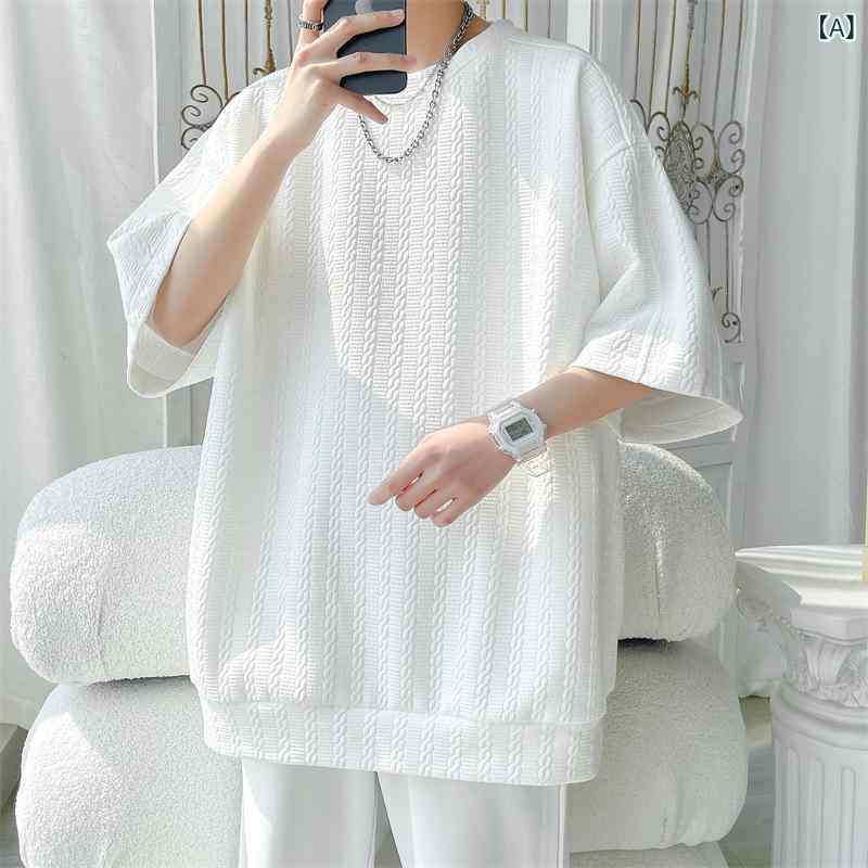 Tシャツ メンズ ワッフル生地 半袖 �