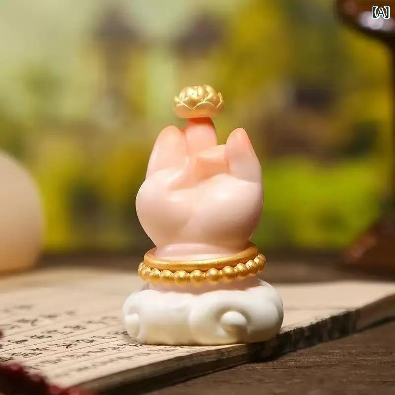 置物 ラッキーアイテム 仏の手 ミニオブジェ 車載 ダッシュボード 卓上 デスク飾り インテリア雑貨 お..