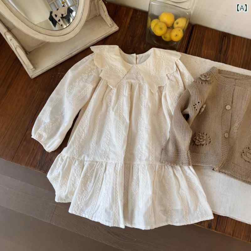 ワンピース 女の子 キッズ レース プリンセス 精巧な刺繍 コットン 綿100% 韓国風 Aライン 森ガール風 ..