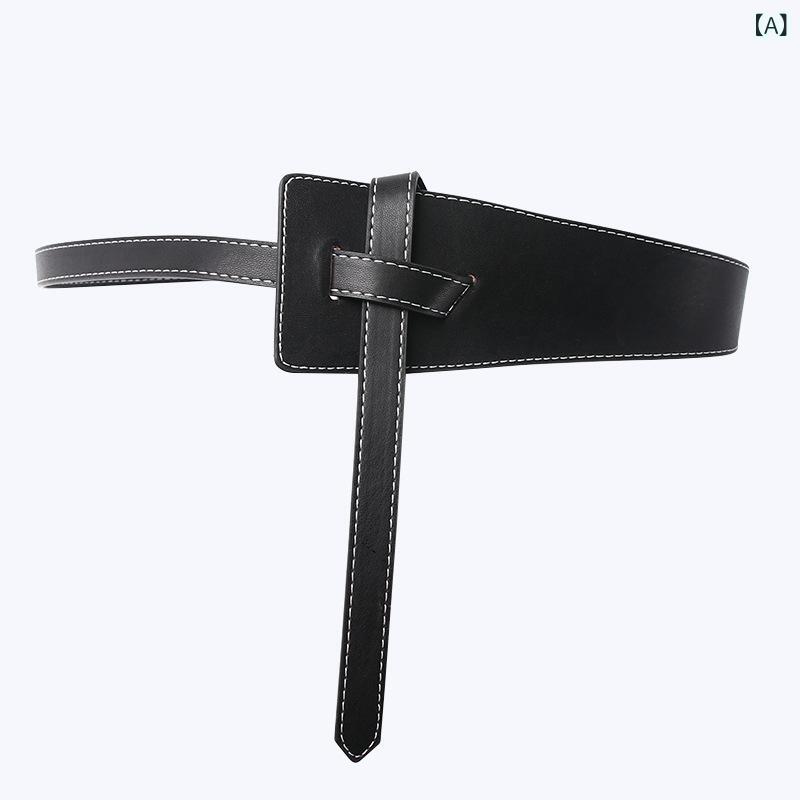 ベルト レディース 太ベルト ワイドベルト サッシュベルト 結び目 リボンベルト フェイクレザー ウエス..