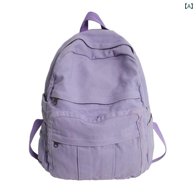 ・カテゴリ: バックパック・バッグの大きさ: 大・容量: 20-35L・バッグの内側構造: ファスナーポケット、携帯電話ポケット・開閉方法: ファスナー・主な素材: 帆布・機能: 通気、防犯、負担軽減・硬度: 柔らかめ・柄: 無地・スタイル: 欧米風レトロ・裏地素材: ポリエステル・ショルダーストラップ本数: 2本・人気の要素: ステッチ・持ち手・ハンドルの種類: 柔らかいハンドル・外ポケットの種類: 立体ポケット・バッグの形状: 縦型長方形・カラー展開: パープル、グリーン、ブラック、ブラウン・対象性別: ユニセックス・使用シーン: 日常