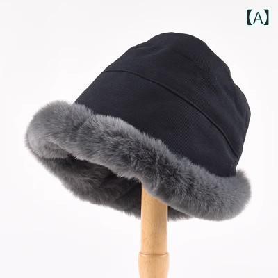 ハット レディース ふわふわ バケットハット 裏ボア 肉厚 あったか 保温 防寒 かわいい おしゃれ 小顔効果 耳まで隠れる 冬用 秋冬 フィッシャーマンハット ブラック カーキ ベージュ