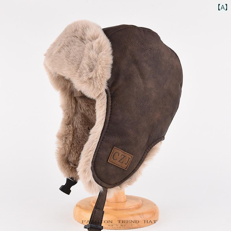 帽子 男女兼用 秋冬 フライトキャップ パイロットキャップ イヤーフラップ 耳当て付き フェイクファー ..