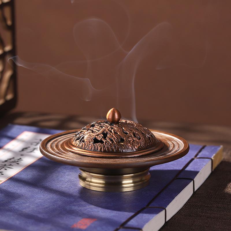 香炉 ウォールナット 無垢材 家庭用 茶道 仏壇用 白檀 沈香 渦巻き香用 台座 中式 欧風スタイル おしゃ..