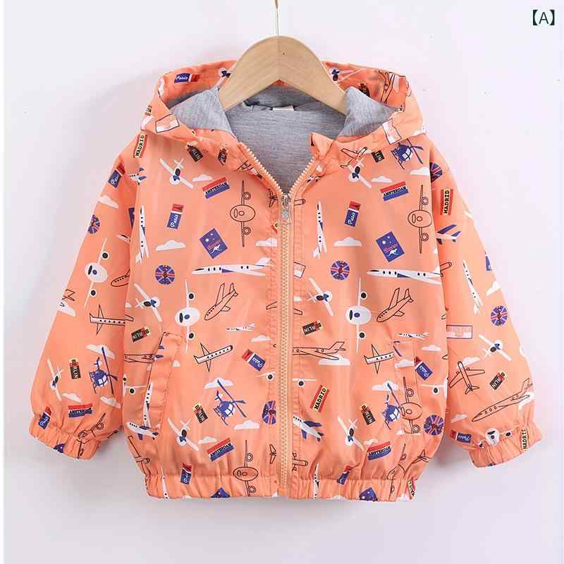 Parka - マウンテンパーカー キッズ 男の子 女の子 キャラクター くま 長袖 フード付き ジップアップ ショート丈 防風 ウィンドブレーカー ポリエステル アウトドア 通学 普段使い 秋冬