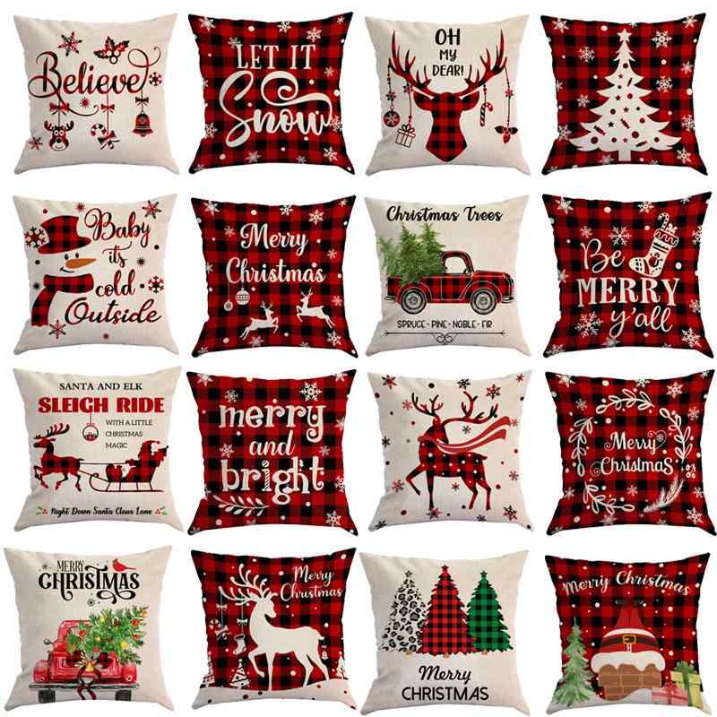 抱き枕カバー クッションカバー クリスマス 北欧風 モダンテイスト ブラック レッド タータンチェック ..
