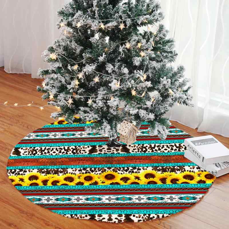 クリスマスツリースカート 足元カバー ショートパイル フリース素材 縁取り イベント飾り 店舗ディスプレイ 冬用 ふわふわ やわらか(x2)