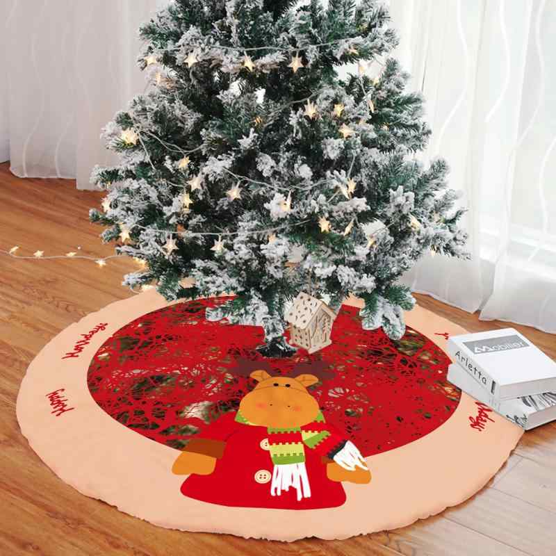 クリスマスツリー 足元カバー ショートパイル ボア フェイクファー キャラクター柄 かわいい ポップ クリスマス飾り 店舗 商業施設 リビング 室内装飾 デコレーション(x2)