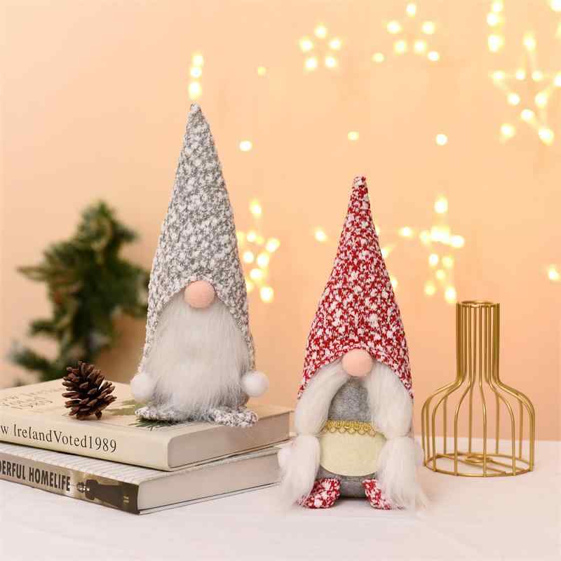 クリスマス 置物 かわいい 北欧風 トムテ 小人 妖精 ノーム 無顔ドール ふわふわ ボア素材 インテリア 飾り 卓上 リビング デコレーション 贈り物
