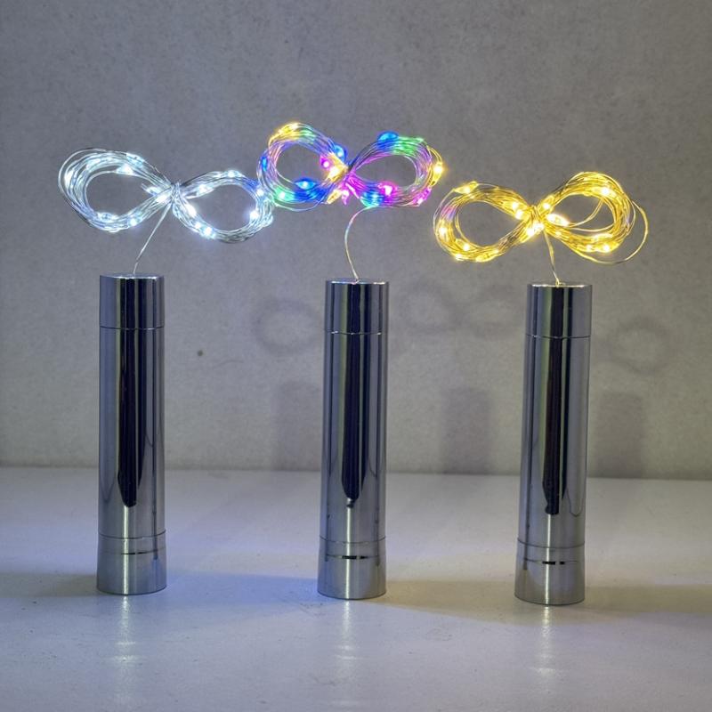 Led電球 - イルミネーション LED ストリングライト ワインボトル ボトルストッパー 銅線 電気メッキ加工 バー 装飾 イベント クリスマス 室内 電池式 暖色 白色 多色発光 おしゃれ