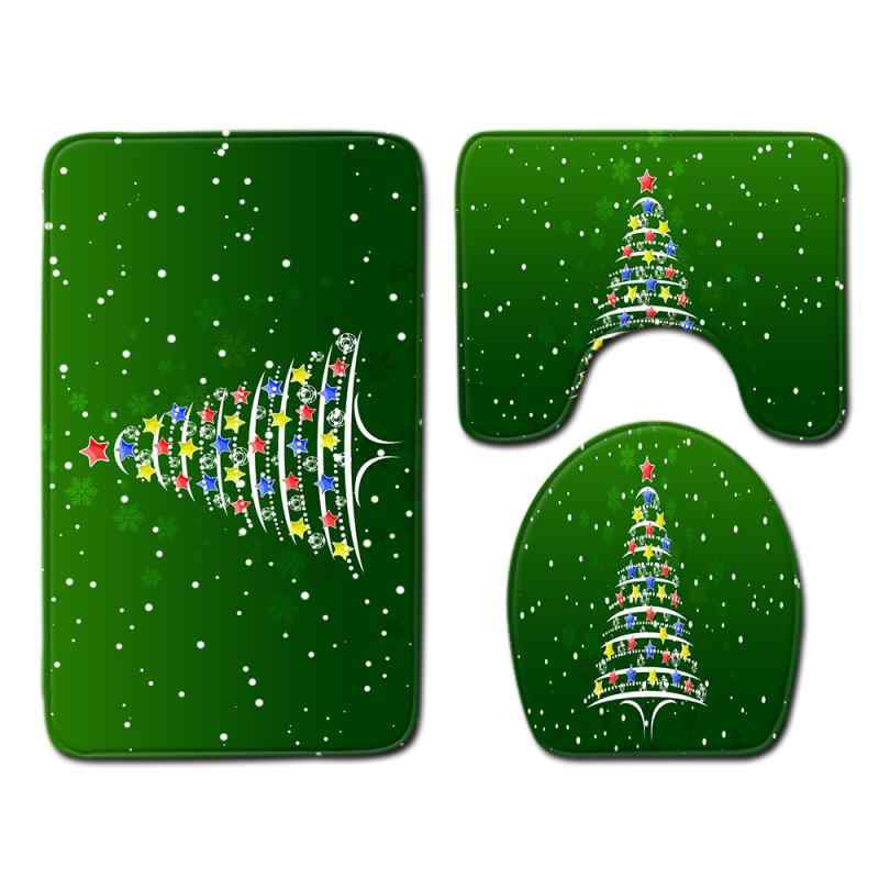 トイレマット クリスマス 3点セット ポリエステル フタカバー 便座カバー 洗濯機可 浴室 吸水 滑り止め..