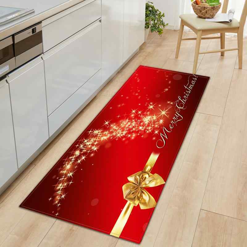Rakuten - マット クリスマス キッチン 玄関 リビング 寝室 ダイニング バスルーム ソファ ロング 長方形 フロアマット ラグ カーペット 足元マット ポリエステル マシンウォッシャブル