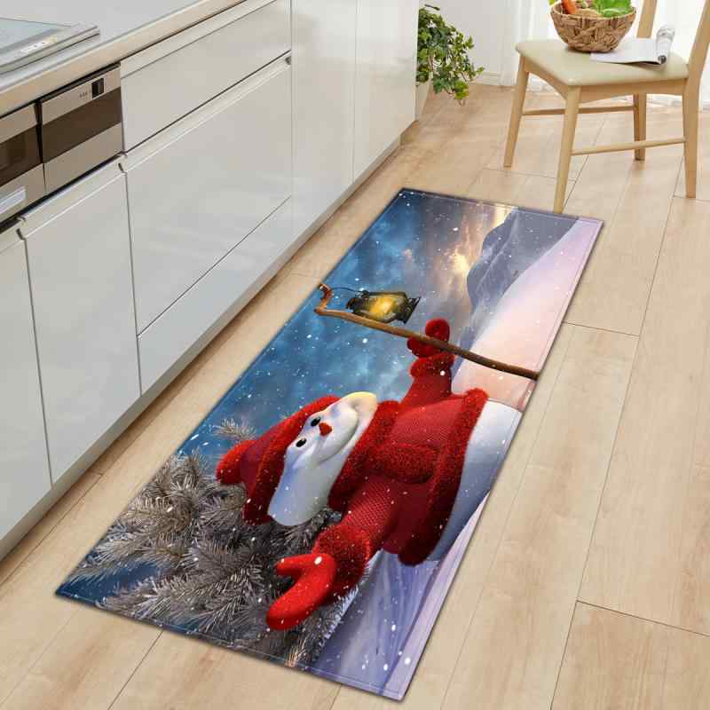 楽天narukiマット クリスマス 冬 キッチン リビング 玄関 寝室 子供部屋 ソファ 多目的 ラグ ロング ポリエステル製 洗える 滑り止め フロアマット 長方形 カーペット