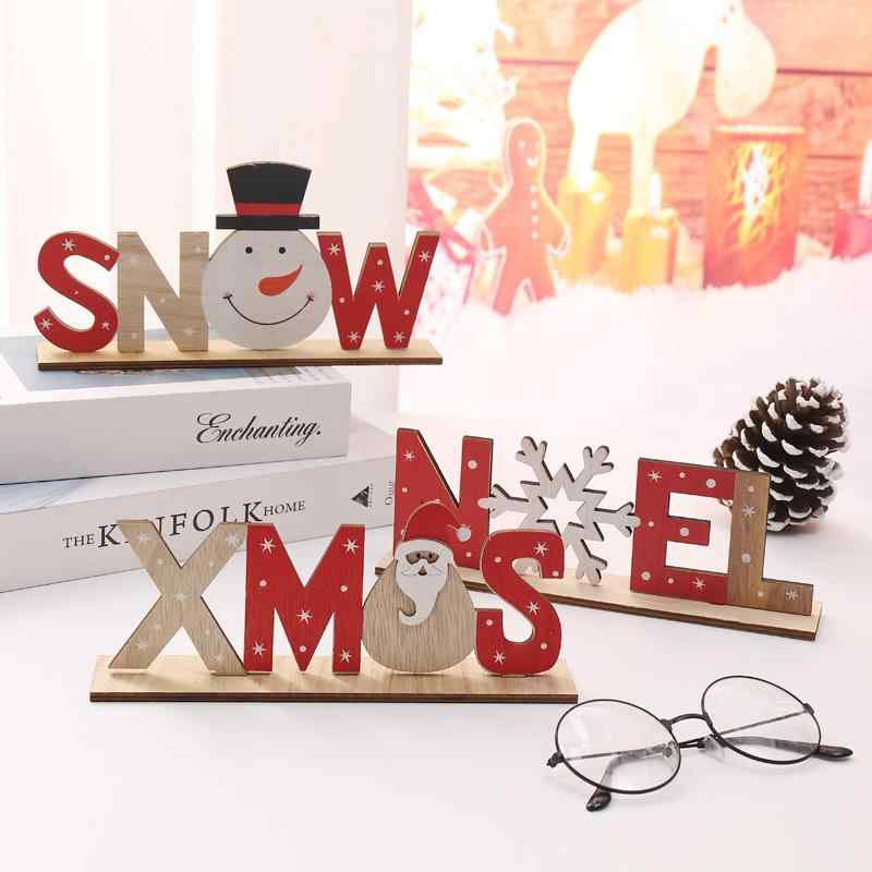 置物 クリスマス 木製 ウッド アルファベット 文字 ペイント カラフル 卓上 デスク インテリア デコレーション オブジェ プリント デザイン 雑貨
