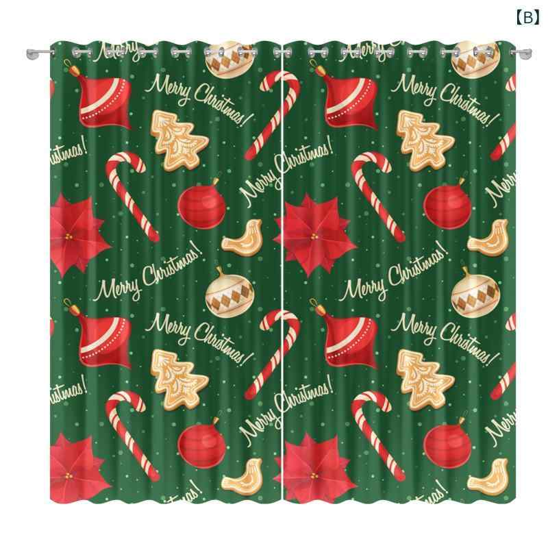 カーテン クリスマス柄 遮光 断熱 遮熱 省エネ プライバシー保護 ポリエステル繊維 寝室 リビング 書斎 バルコニー 子供部屋 オフィス ホテル 店舗 シンプルモダン ドレープ