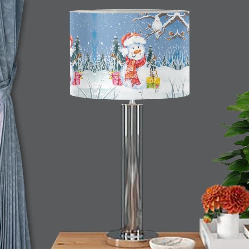 ランプシェード クリスマス柄 デスクライトカバー リビング 照明カバー 装飾用 ユニークデザイン プリ..