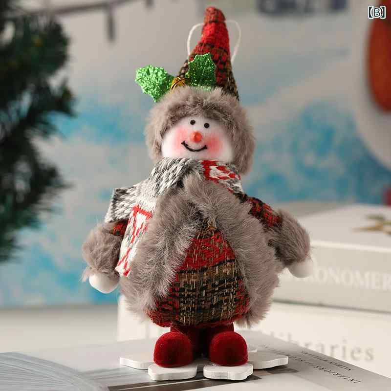 クリスマスオーナメント クリスマスツリー デコレーション 布製 ファブリック 吊り下げ 置き型 ぬいぐるみ 人形 立体 ミニチュア かわいい おしゃれ 北欧風 サンタ スノーマン トナカイ クマ
