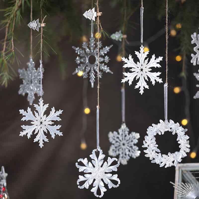 クリスマスオーナメント 天使 星 雪の結晶 トナカイ グリッター ラメ アクリル製 吊り下げ 飾り付け インテリア デコレーション イベント パーティー キラキラ かわいい(x2)