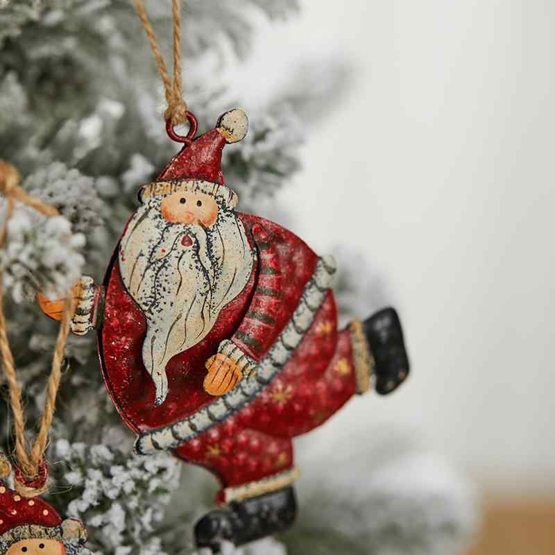 Ceremony, Events Services - オーナメント サンタクロース アイアン製 クリスマスツリー 手描き カラフル レトロ調 デコレーション 飾り付け ホリデーシーズン インテリア小物 雑貨