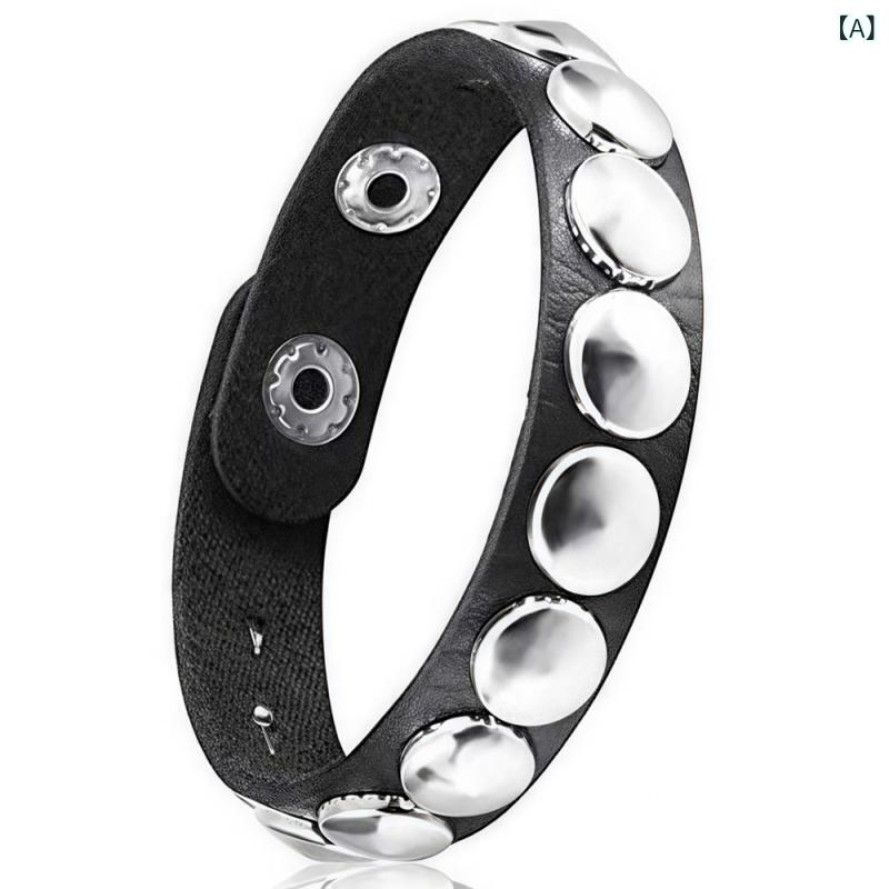 ブレスレット メンズ レディース 男女兼用 欧米 ファッション 多重 レイヤー レザー 革 幅広 個性的 ワ..