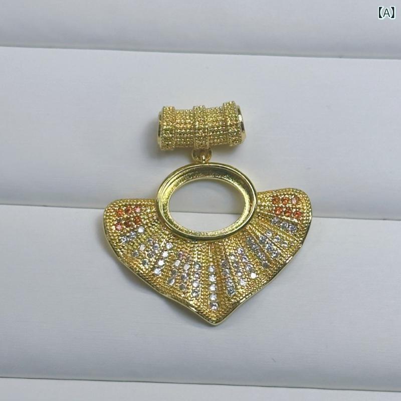 ペンダントトップ 傘型 ゴールド 銅製 電気メッキ加工 ジルコニア カルセドニー 埋め込み用 空枠 DIY ..