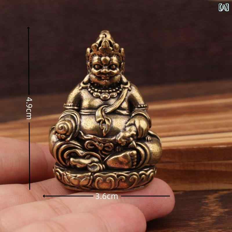 Rakuten - 仏像 中華風 黄銅 真鍮 白銅 無垢 ミニ 小型 手のひらサイズ 卓上置物 デスクトップ インテリア オブジェ 金属製 工芸品 ポケット仏 飾り物