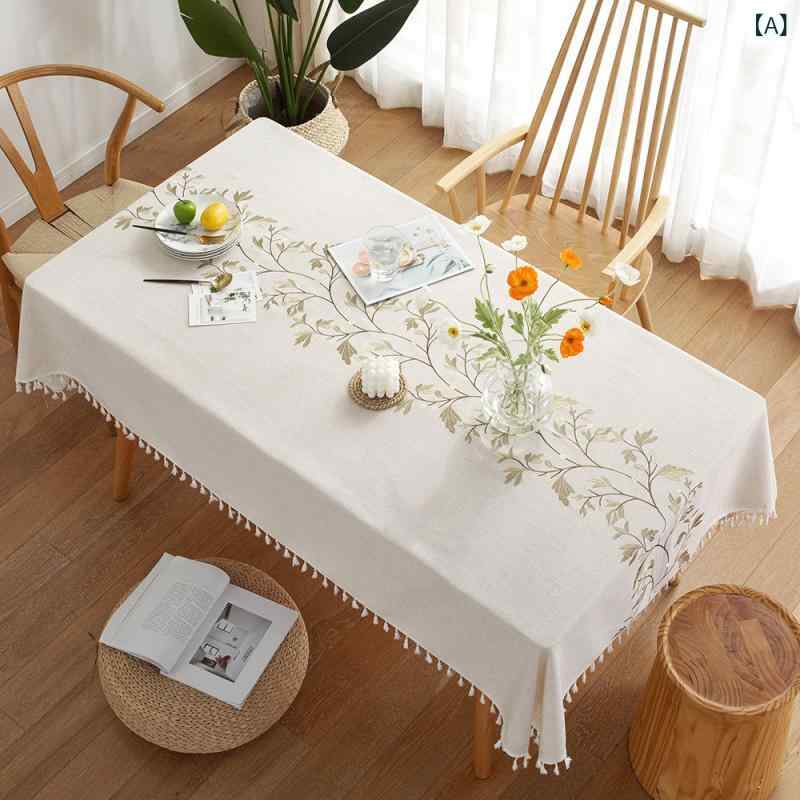 テーブルクロス 北欧風 おしゃれ シンプル ポリエステル 綿麻混紡 長方形 食卓カバー ダイニング用 ウォッシャブル 撥水 滑り止め モダン ファブリック