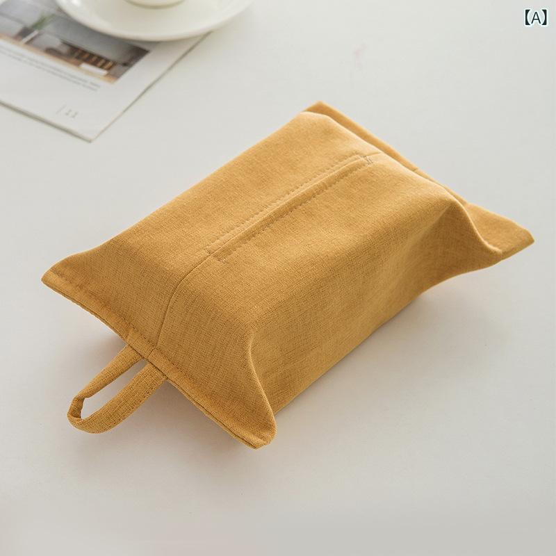 ティッシュケース 吊り下げ 布製 ファブリック シンプル モダン ins風 リビング 卓上 車内 壁掛け マルチユース ボックスティッシュ 詰め替え用 収納カバー