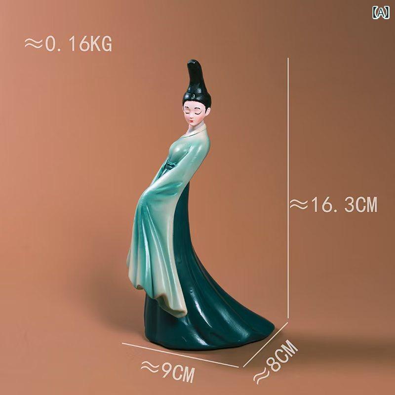 置物 人物 オブジェ モダンチャイニーズ 青緑 アート デザイン 高級感 エレガント 合成樹脂 インテリア..