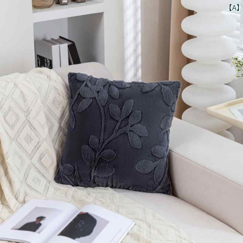 クッションカバー 北欧風 モダン シンプル ファー素材 ふわふわ もこもこ リビング 寝室 ソファ 窓辺 ..