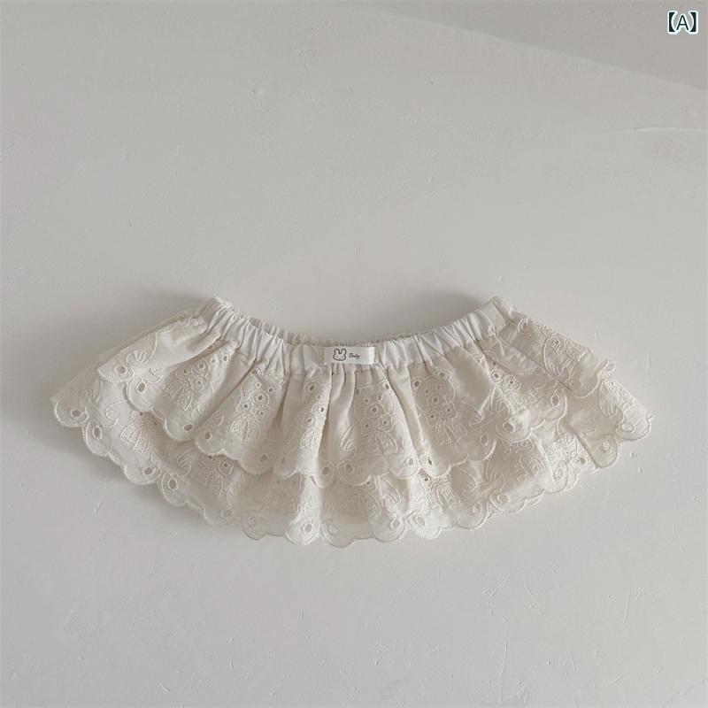 スカッツ ベビー 女の子 韓国風 かわいい Aライン レース 綿 コットン 柔らか素材 オールシーズン 普段..