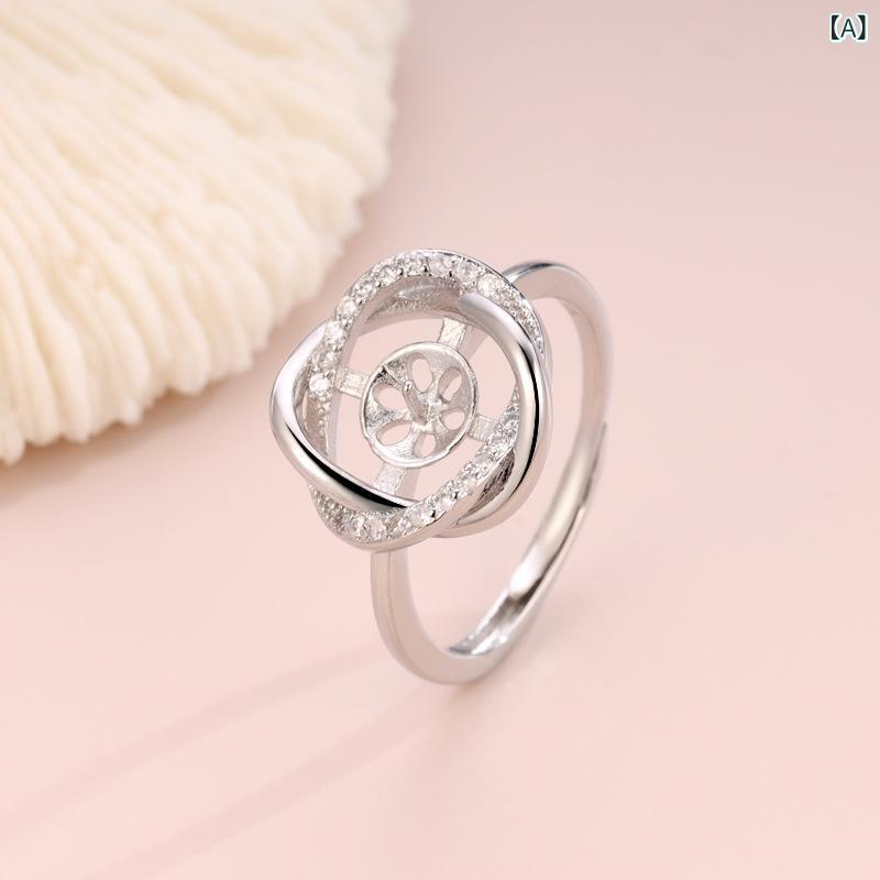 指輪 レディース DIY 手作り ハンドメイド 銅製 18K金メッキ ジルコニア マイクロパヴェ 鳥の巣 デザイ..