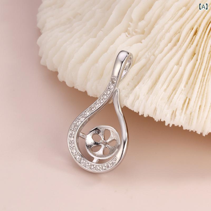 ネックレス しずく型 ティアドロップ パール用 ペンダント空枠 セッティング 銅製 18K金メッキ プラチ..