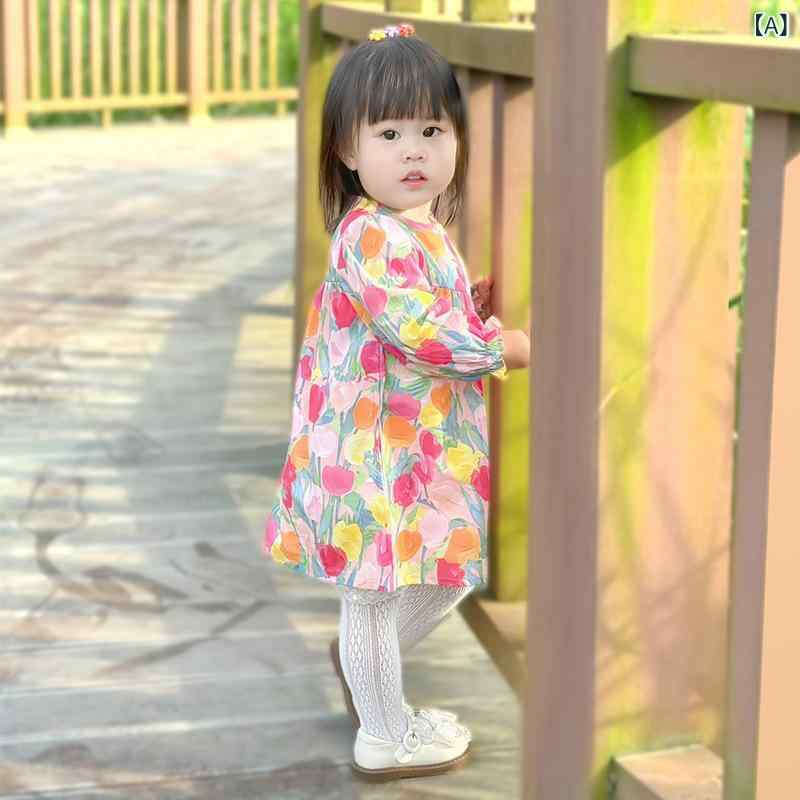 ・カテゴリ: キッズワンピース・スタイル: スイート・袖丈: 長袖・スカートスタイル: フリルヘムスカート・柄: 花柄・カラー展開: 花柄クラス・対象性別: 女の子・対象年齢: 乳幼児(1～3歳、身長80～100cm)・サイズ展開: 身長73cm、80cm、90cm、100cm、110cm、120cm・生地加工: 柔軟加工・要素: 田園風