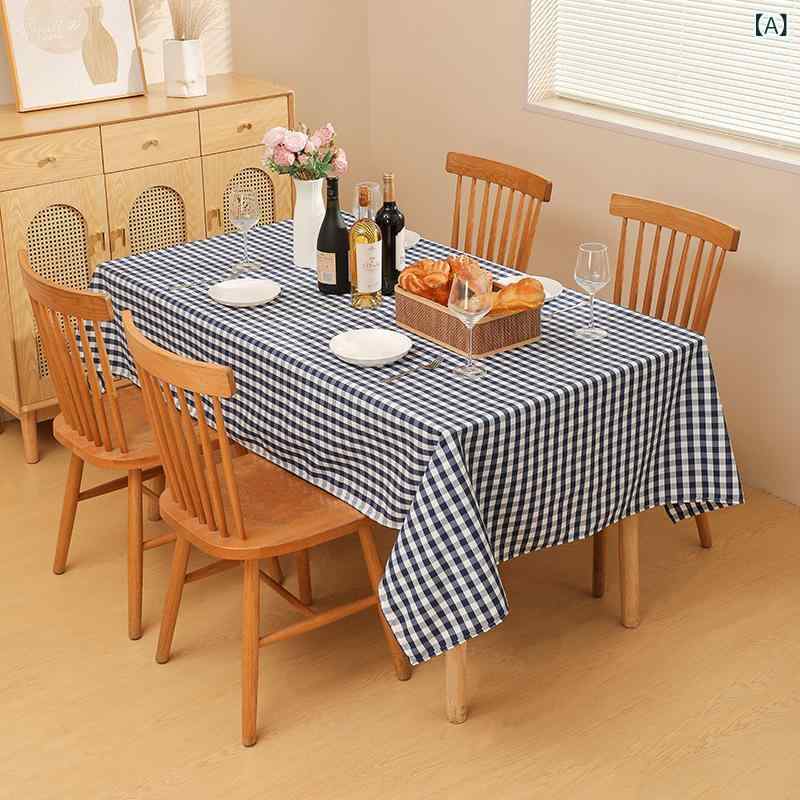 テーブルクロス 防水 撥水 防汚 長方形 チェック柄 ナチュラル カントリー調 北欧風 シンプル おしゃれ ダイニング リビング 食卓用 インテリア ファブリック