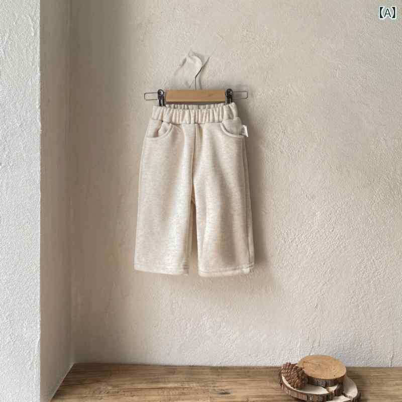 レギンス ベビー キッズ 乳幼児 男女兼用 秋冬 無地 裏起毛 保温 防寒 暖かい シンプル ベーシック ポリエステル ロング丈 スパッツ カジュアルパンツ 普段使い 外着 ミッドウエスト 柔らか素材 アプリコット ブラウン ブラック ネイビー 韓国風