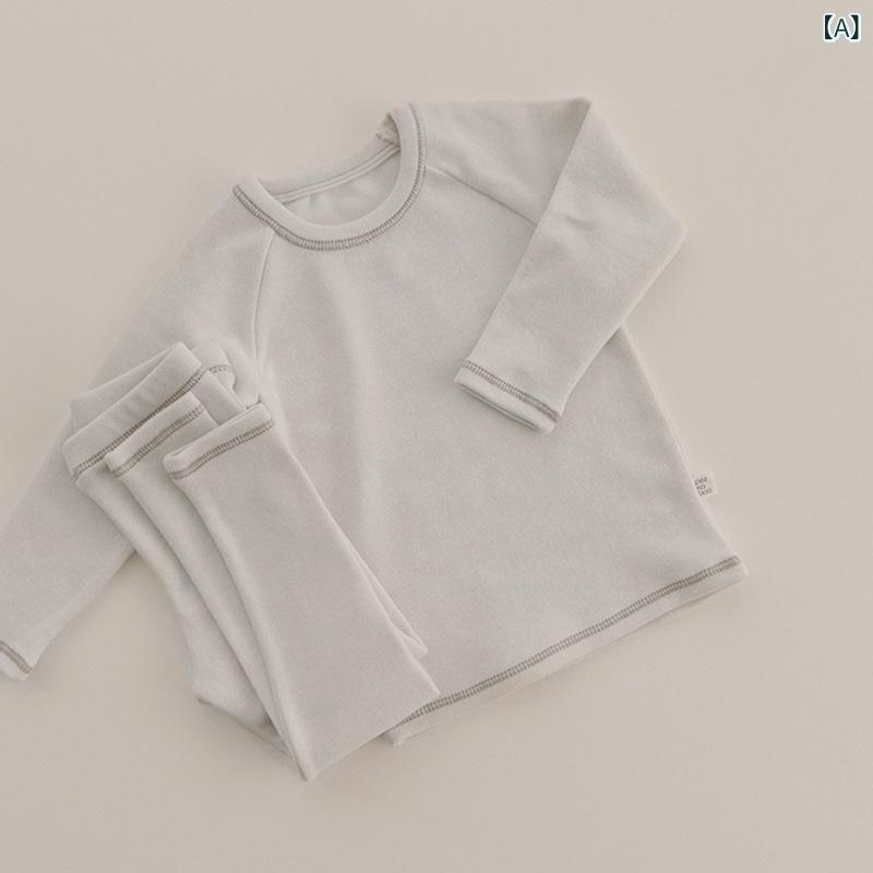 子供服 ベビー キッズ 韓国風 かわいい うさ耳 帽子付き パジャマ ルームウェア 部屋着 上下セット 綿 コットン 95% 伸縮性 長袖 長ズボン プルオーバー 取り外し可能フード 春秋 快適 肌触り良い アイボリー グレー ダークブラウン 男女兼用