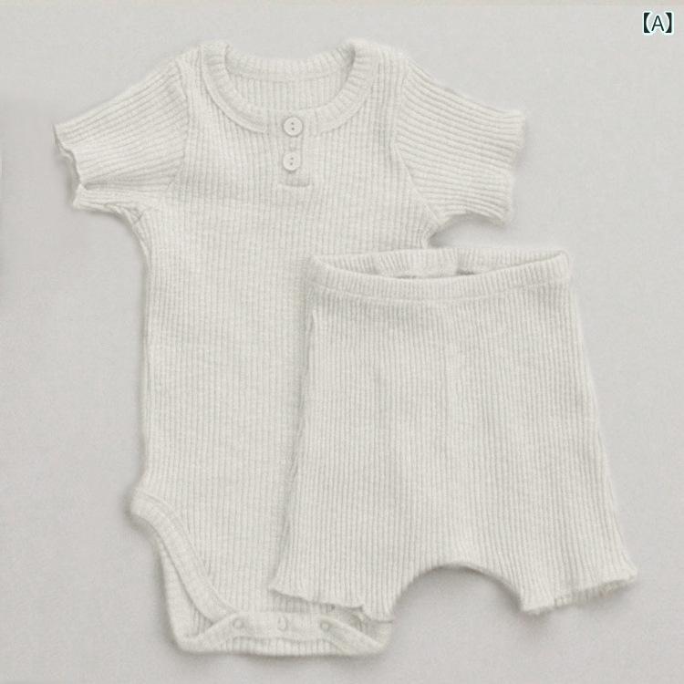 ベビー ロンパース 男の子 女の子 カバーオール 上下セット 半袖 ショートパンツ 薄手 天竺ニット コットン 春夏 涼しい 肌に優しい 普段使い ルームウェア パジャマ