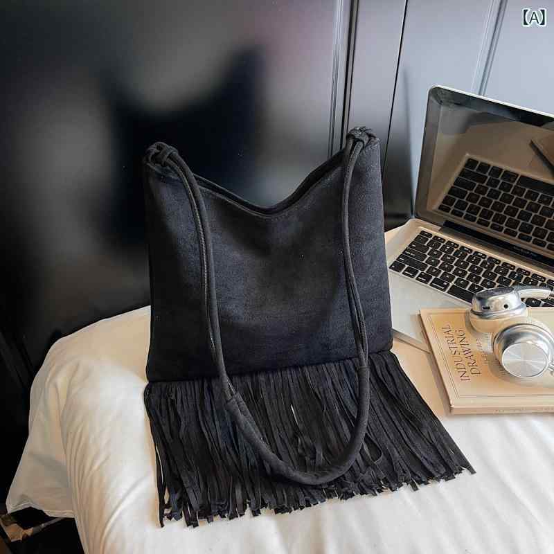 バッグ レディース レトロ クラシック PUレザー フリンジ ショルダーバッグ 斜めがけ トート スクエア..