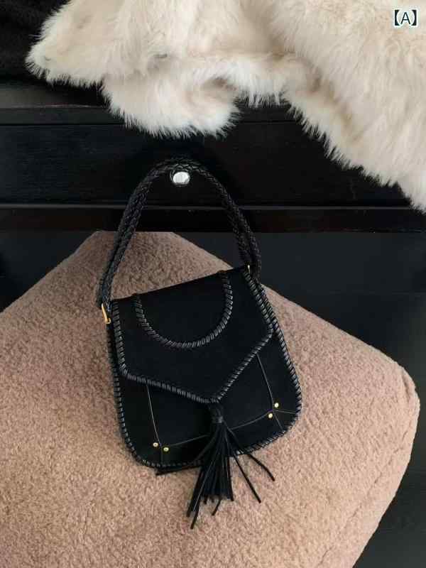 バッグ レディース ショルダーバッグ 斜め掛け 鞄 個性的 レトロ マット フリンジ 切り替えデザイン 牛革 本革 レザー 万能 普段使い 日常使い おしゃれ ストリート トレンド カジュアル 小型 ミニ ブラック ブラウン ヒョウ柄 秋冬