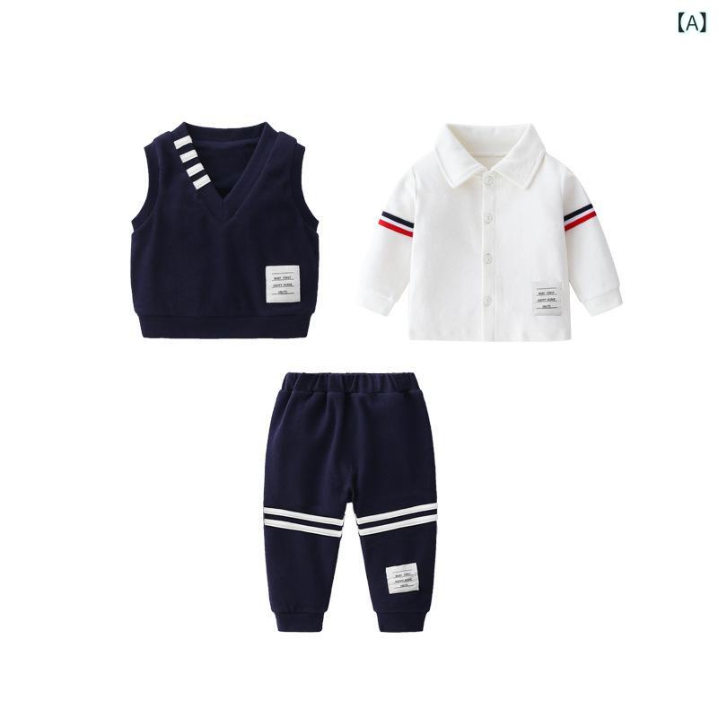 スーツ 男の子 ベビー キッズ 学院風 フォーマルウェア 結婚式 発表会 誕生日 百日祝い 記念日 セットアップ ジャケット 長ズボン 長袖 綿 コットン シングルボタン おしゃれ かっこいい 上品 高級感 かわいい 秋冬