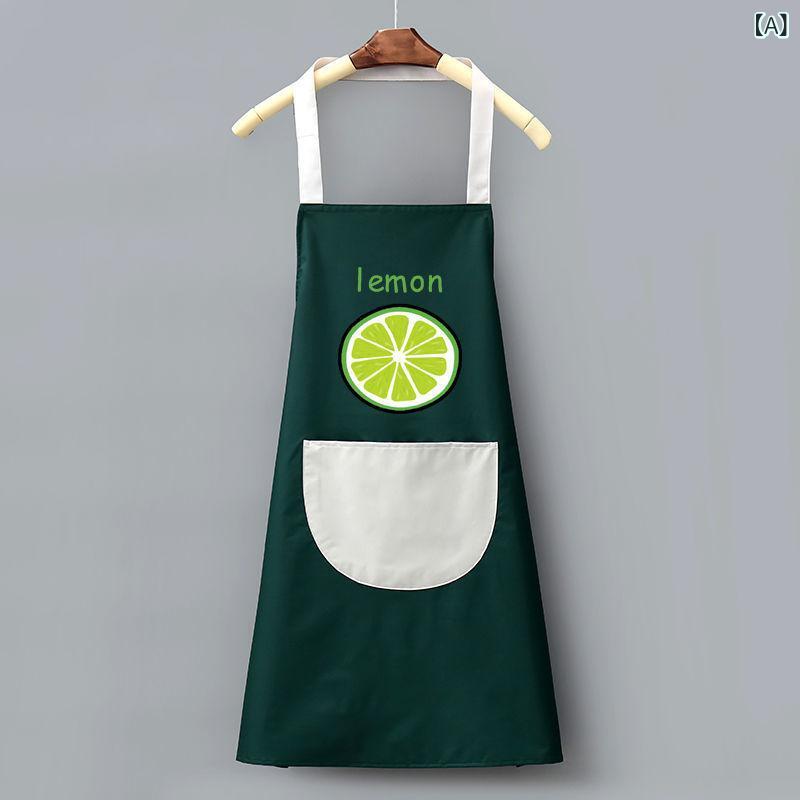 エプロン 女性用 大人用 防水 防油 PVC キッチン 料理 普段使い 台所仕事 作業用 ガーデニング カフェ ..