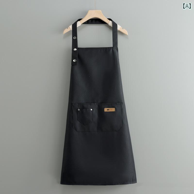 Sommelier Aprons - エプロン 男女兼用 メンズ レディース 大人用 肩紐 調節可能 フリーサイズ 防水 防油 キャンバス 帆布 家庭用 キッチン 台所 飲食店 レストラン カフェ 作業用 ユニフォーム シンプル 無地