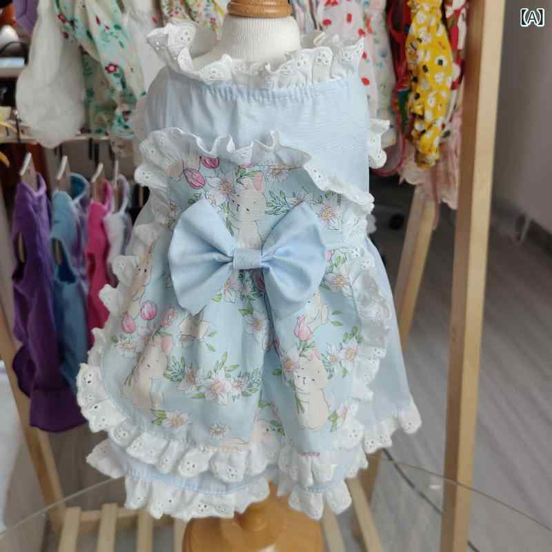 ペット服 犬 猫用 メイド服 変身コスチューム プリンセスドレス リボン フリル かわいい おしゃれ 綿 小型犬 中型犬 ビションフリーゼ トイプードル お散歩 お出かけ 記念撮影ウェア