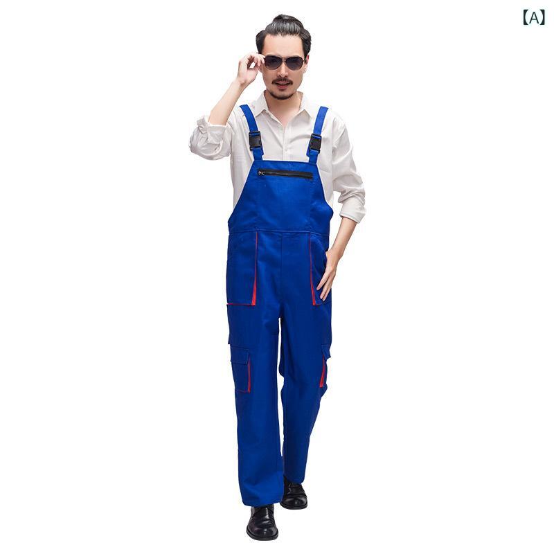 ・カテゴリ: つなぎ服・用途: 作業着、機械整備、工場作業・機能: 多ポケット、耐摩耗、防汚・主な素材: 綿10%、ポリエステル90%・対象: 成人・性別: 男性・カラー展開: ロイヤルブルー、ネイビー、ダークブラウン・サイズ展開: S、M、L、XL、XXL、XXXL、XXXXL