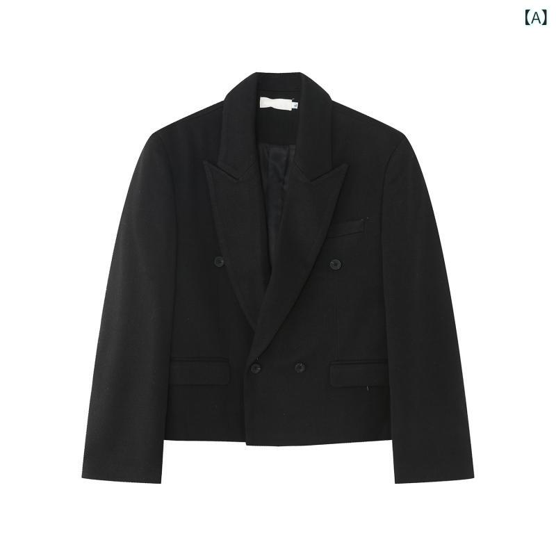 セットアップ メンズ 男性用 韓国風 シンプル きれいめ大人カジュアル 肩パッド入り テーラードジャケット スラックス 普段使い デイリーユース 通勤 ビジネス 秋 ポリエステル素材 ブラック グレー