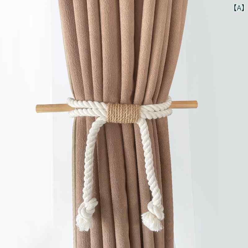 カーテン タッセル 北欧風 シンプル 和風 ナチュラル 編み込み コットン ジュート ロープ 蝶結び リボン ベージュ ナチュラルカラー シアー レース 留め具 飾り紐 インテリア 雑貨